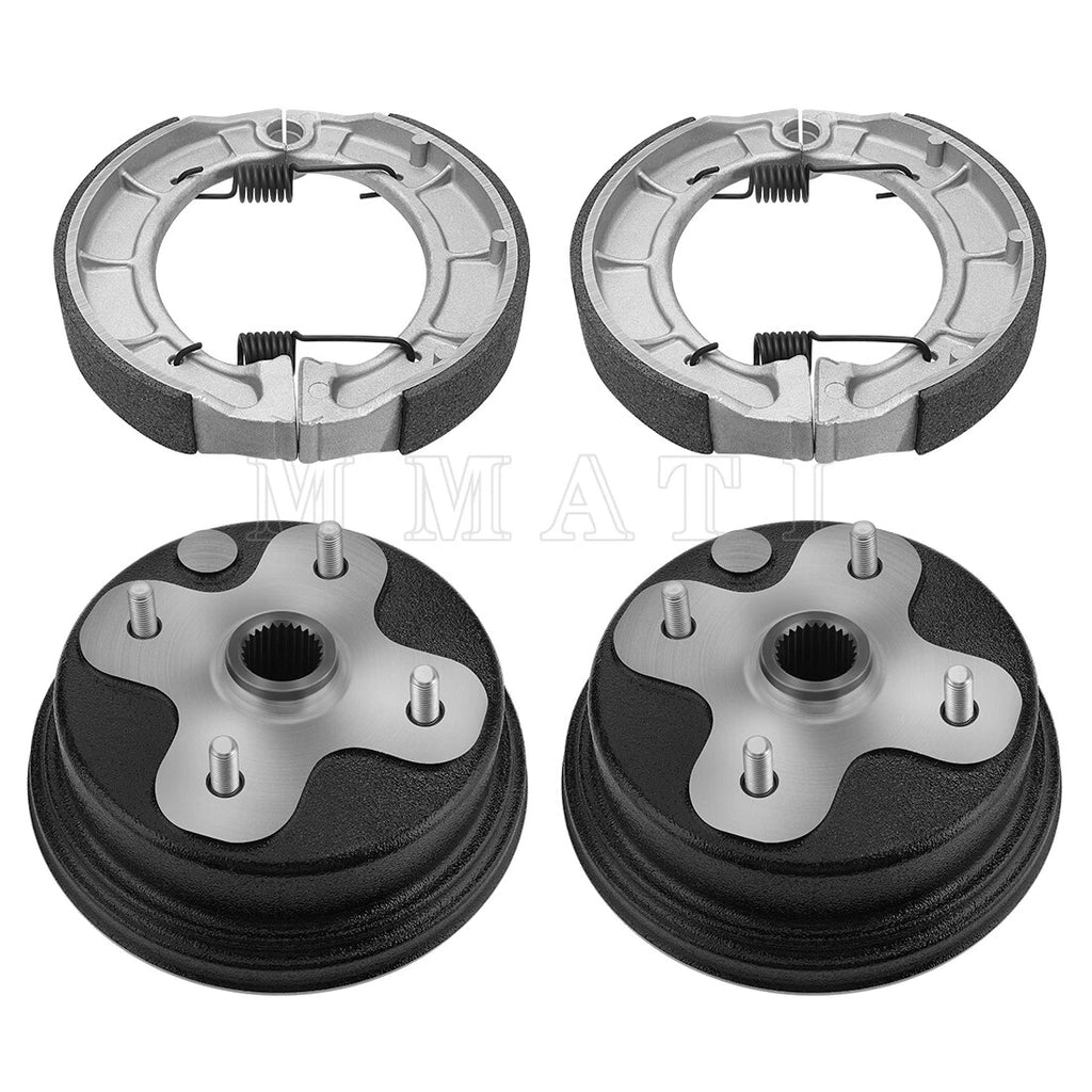 2 Front/Rear Brake Drum w/Shoes for Yamaha Timberwolf 250 (1994–2000)