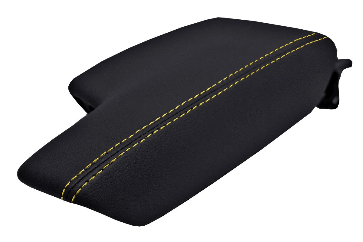 Leather Console Lid Armrest Cover for Subaru Impreza (2017–2020) Yellow Stitch