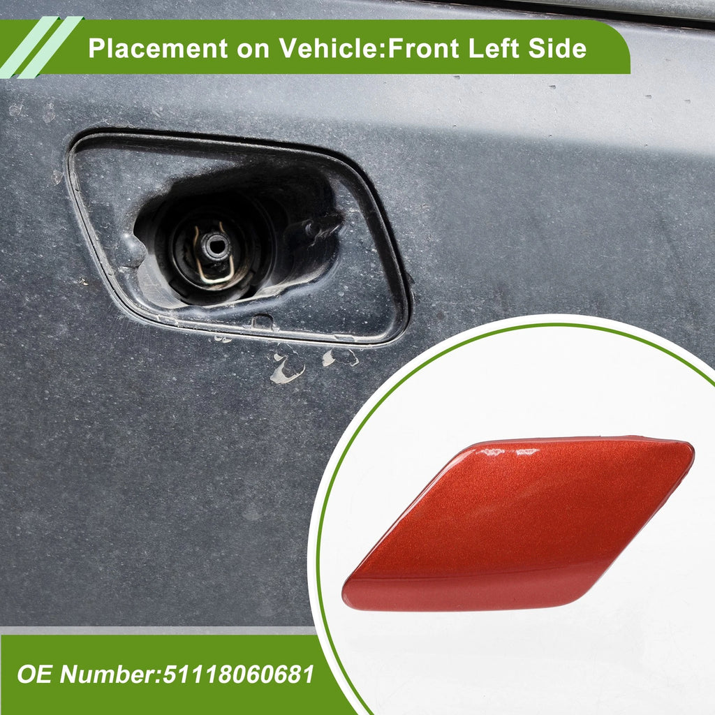 Front Left Washer Nozzle Cover Cap No. 51118060681 for BMW 428i (2014–2016) Red