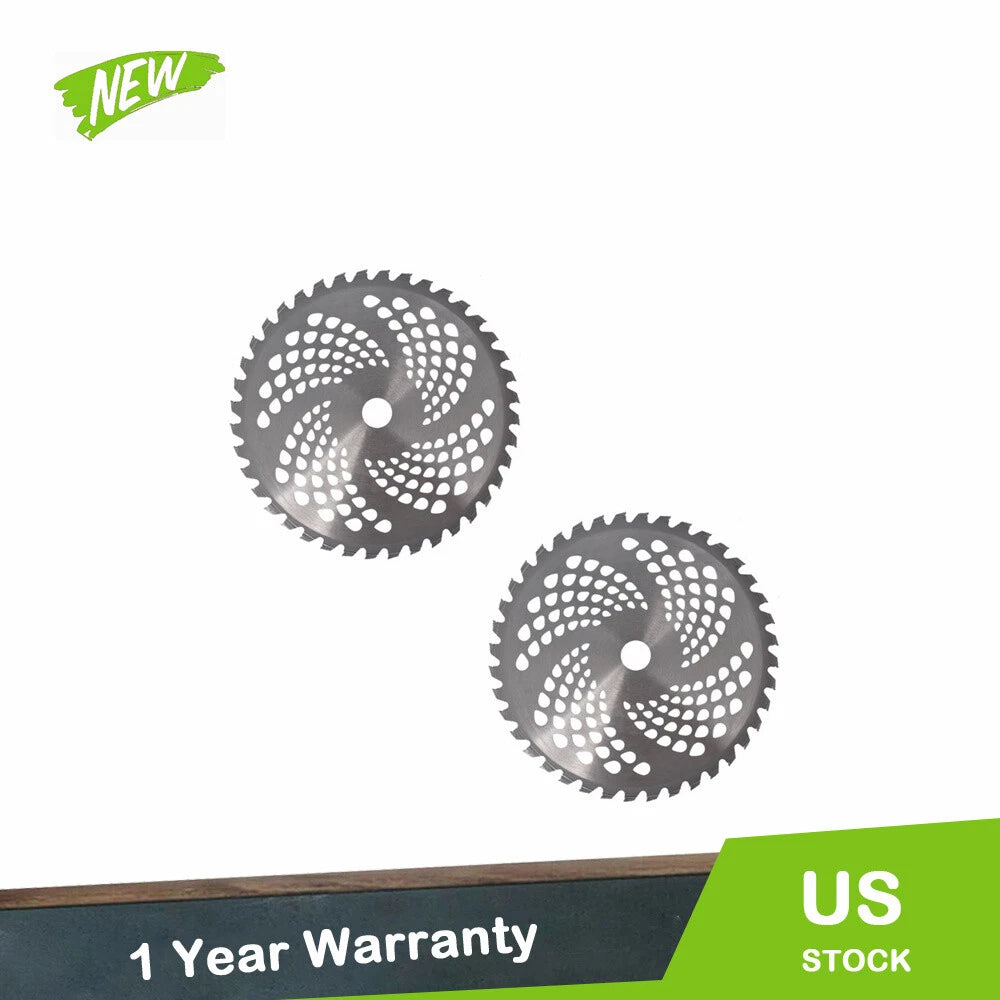2 Pack 10" x 40T Carbide Tip Brush Blades for Cutter Trimmer Weed Eater