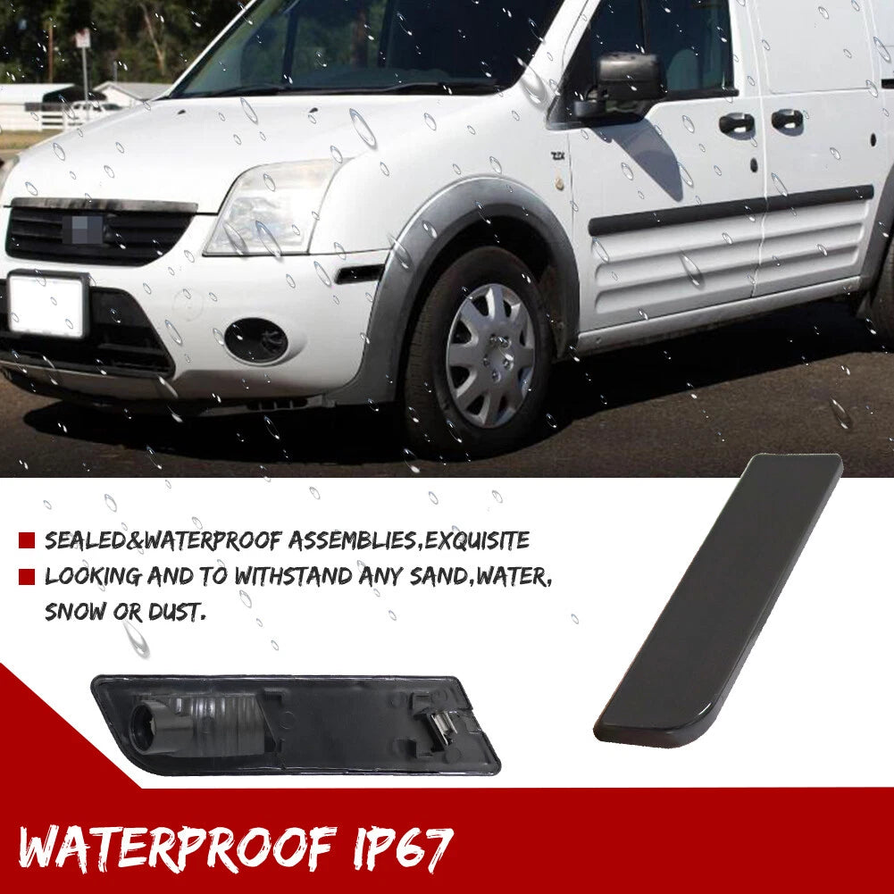 Set of 2 Black Front Corner Side Marker Signal Lights for Ford Transit Connect (2010–2013)