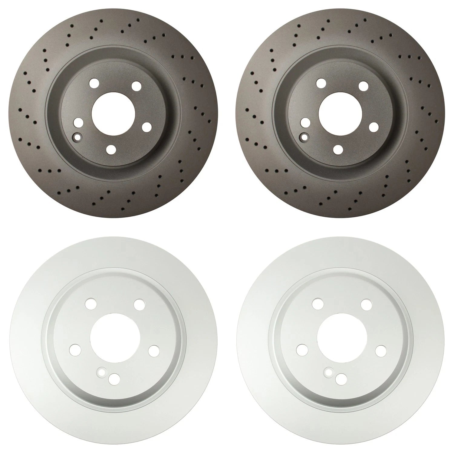 Hella Brake Rotors Kit 350mm Front 300mm Rear for Benz W221 S350 (2007–2013)