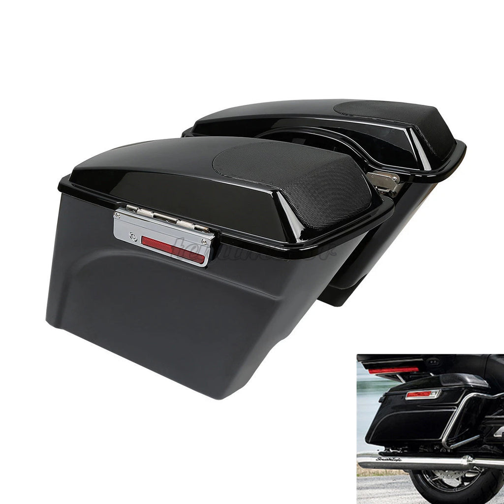 Stretched Extended Saddlebags + Speaker Grill for Harley Davidson Touring (1993–2013)