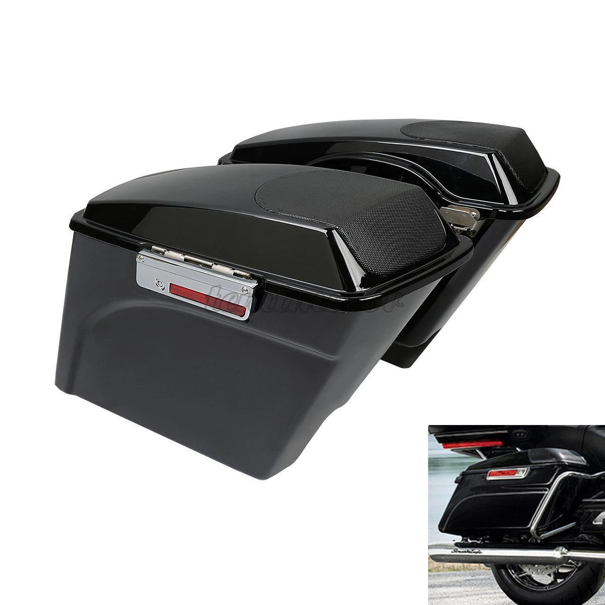 Stretched Extended Saddlebags + Speaker Grill for Harley Davidson Touring (1993–2013)
