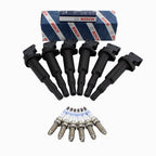 Set of 6 Spark Plugs + Ignition Coils for BMW e60 535i e90 335i f02 740Li e89 z4