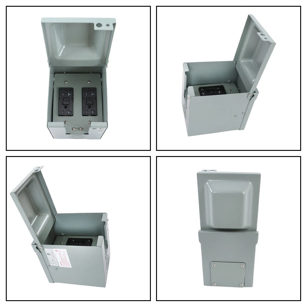 Rainproof Outdoor Electrical Outlet Box for Dual 20 AMP Receptacles