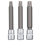 10pc Metric Spline Socket Set 1/4 3/8 1/2 Drive Chrome Finish