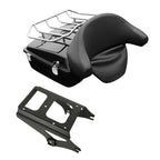 Black Chopped Trunk Backrest with Mount Rack for Harley Touring (2009–2013)
