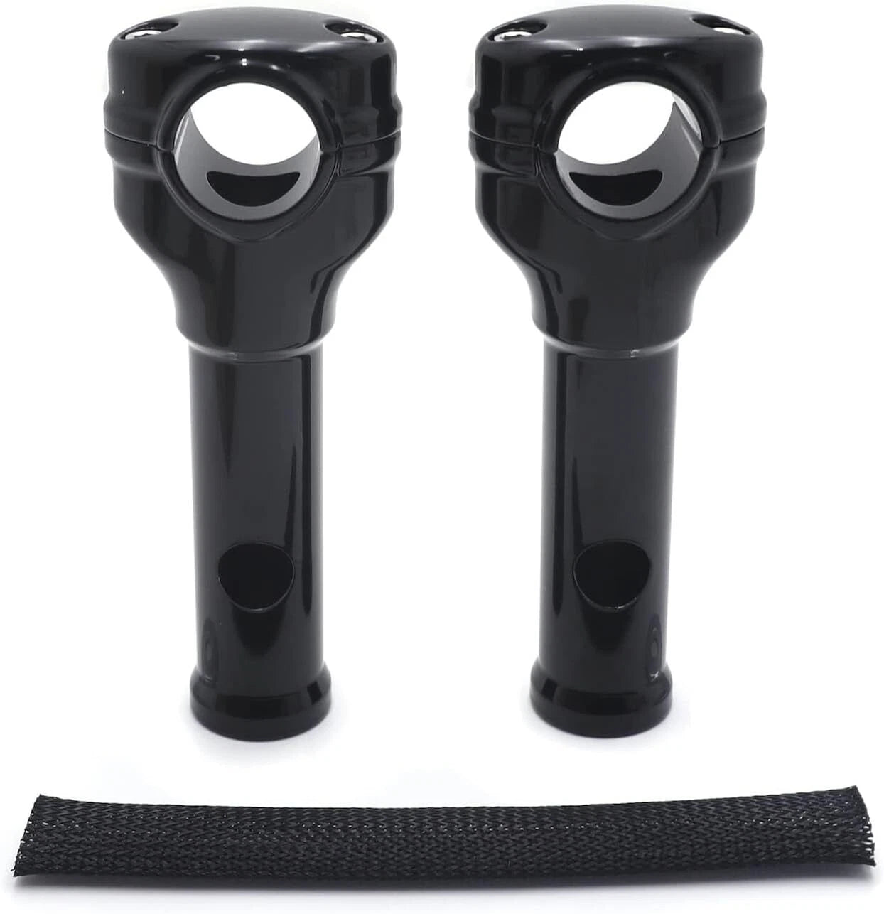 Black 6" Risers 1.25" Handlebar Top Clamps for Harley Softail (2018–2023)