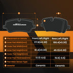 Front and Rear Ceramic Brake Pads for Dodge Ram 1500 (2006-2010)