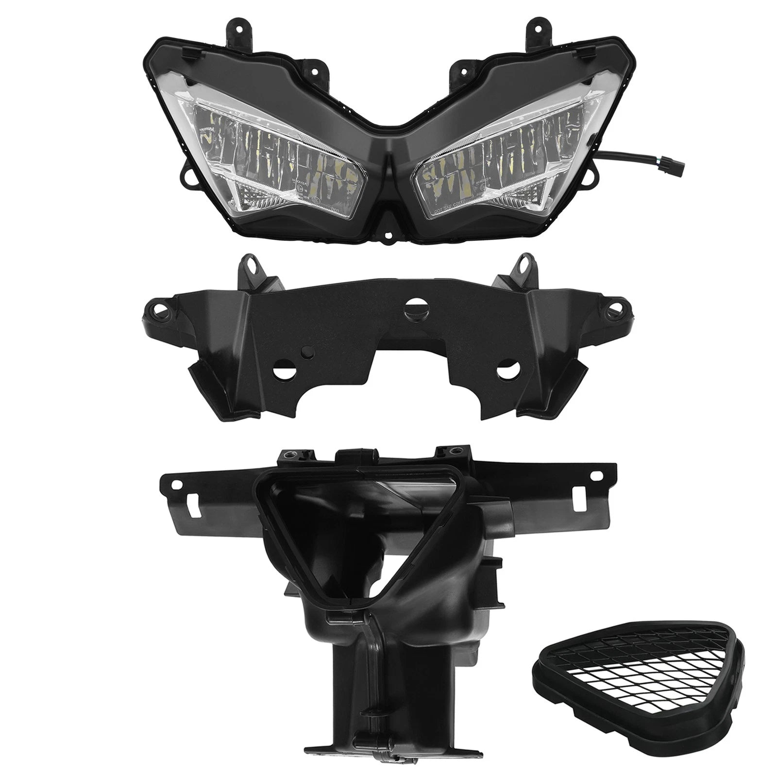 Front Headlight Ram Air Duct Fairing Bracket for Kawasaki Ninja ZX6R (2019–2023)