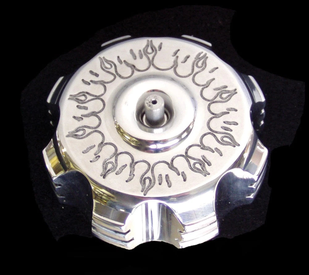Billet Gas Cap Black Flames for Yamaha YFZ450 (2004–2013)