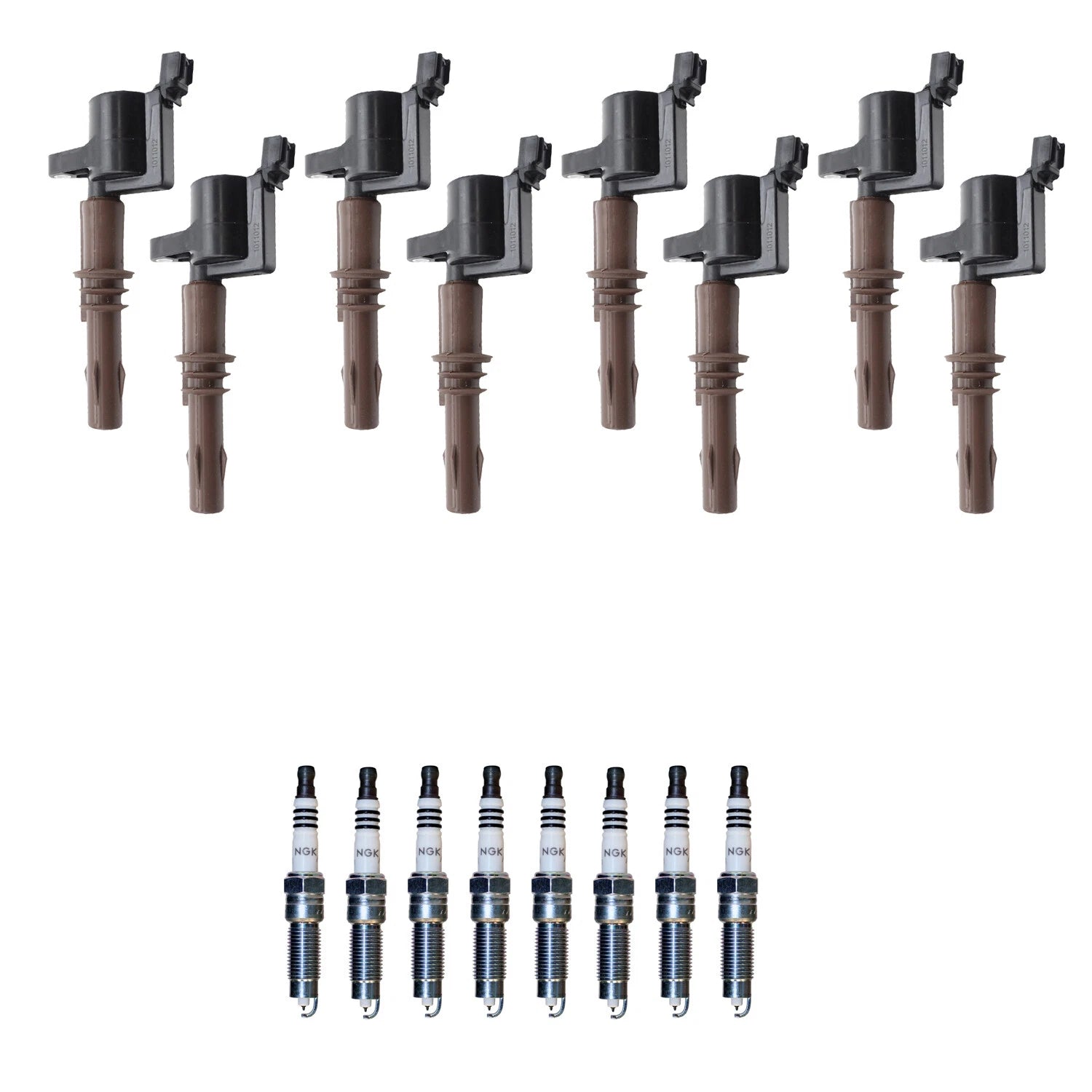Set of 8 Ignition Coils & NGK Iridium Spark Plugs for F-150 F-250 SD