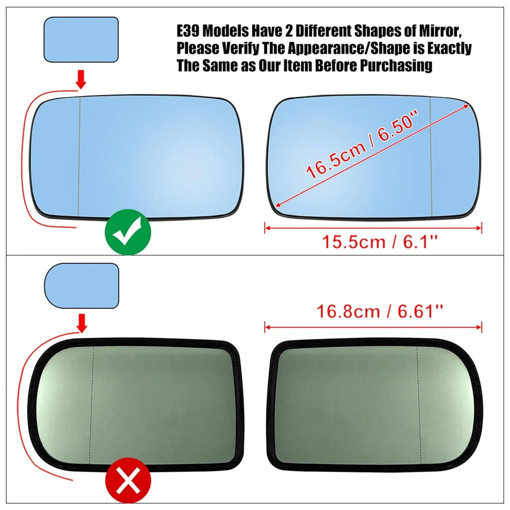 Left Side Mirror Heated w/ Backing Plate for BMW E39 E46 (1998-2005)