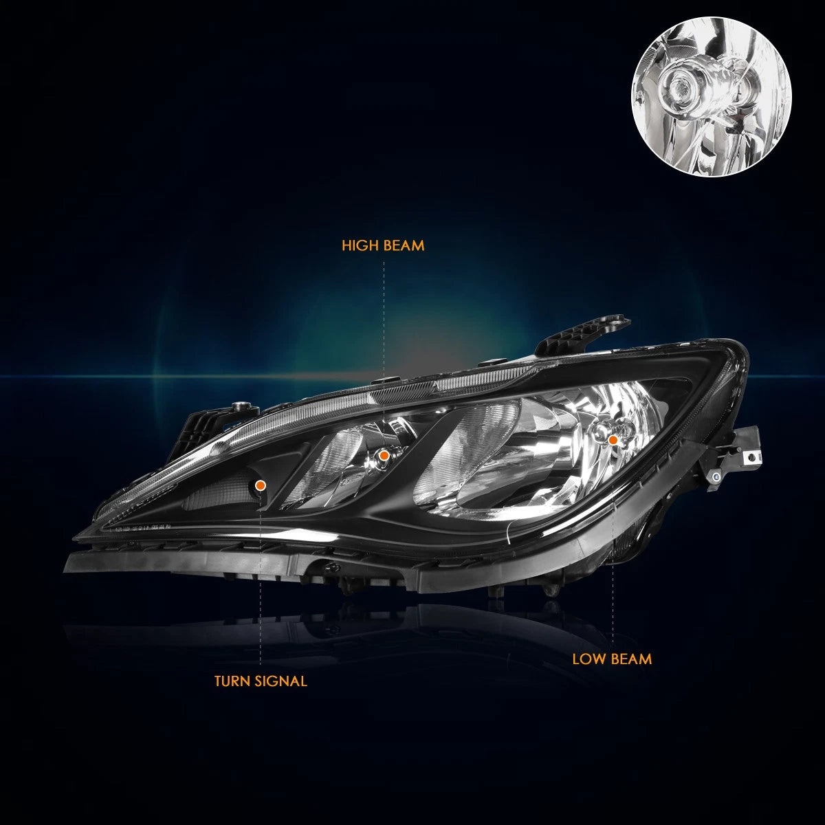 Headlight Lamps for Chrysler Pacifica Voyager (2017–2023) Black/Clear