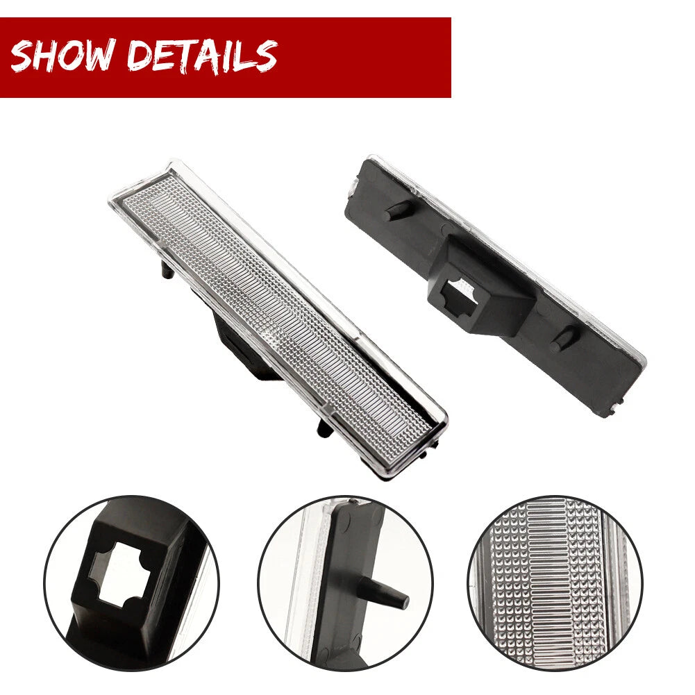 Clear Lens White LED Front Side Marker Lights for Ford F150 F250 F350