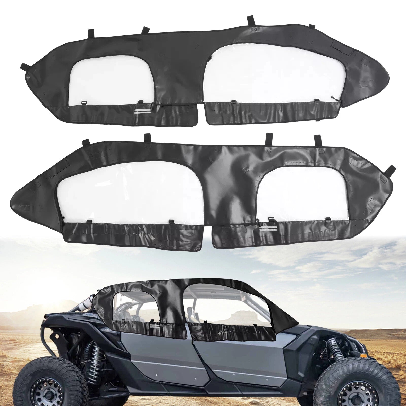 Set of 2 Soft Upper Door Enclosures for Can Am Maverick X3 Max Turbo (2017–2025)