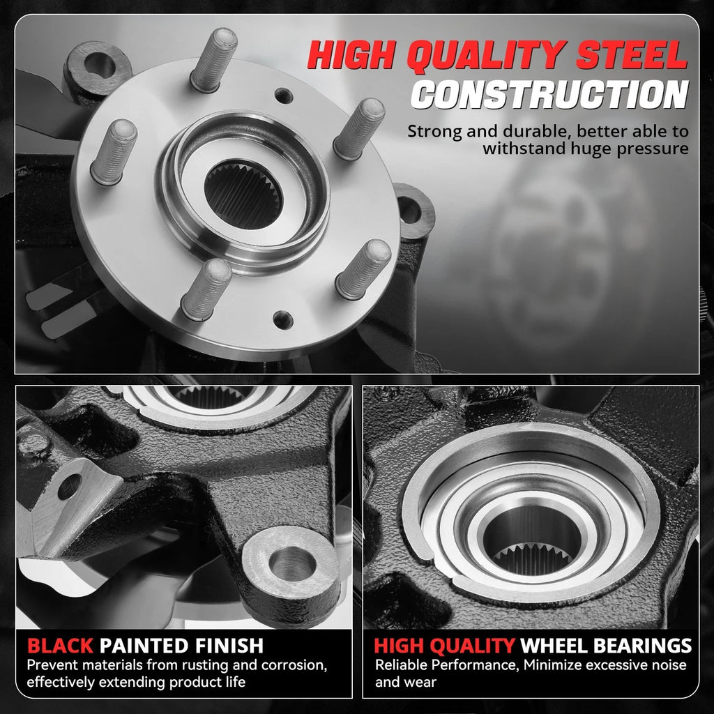 Front Left Loaded Wheel Bearing Knuckle for Mazda CX-7, CX-9 (2007–2015)