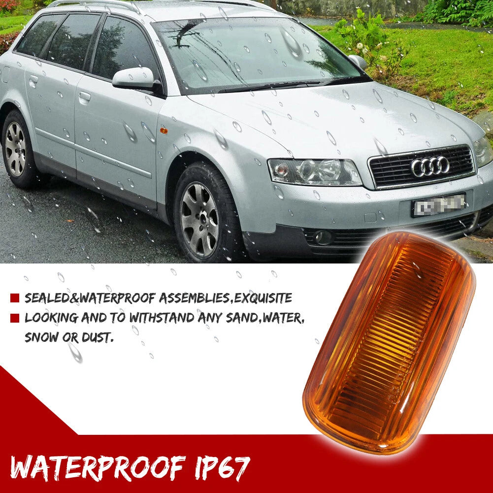 OE-Style Amber Side Marker Reflectors for Audi A6 S6 A4 (C5 C6 B6 B7)