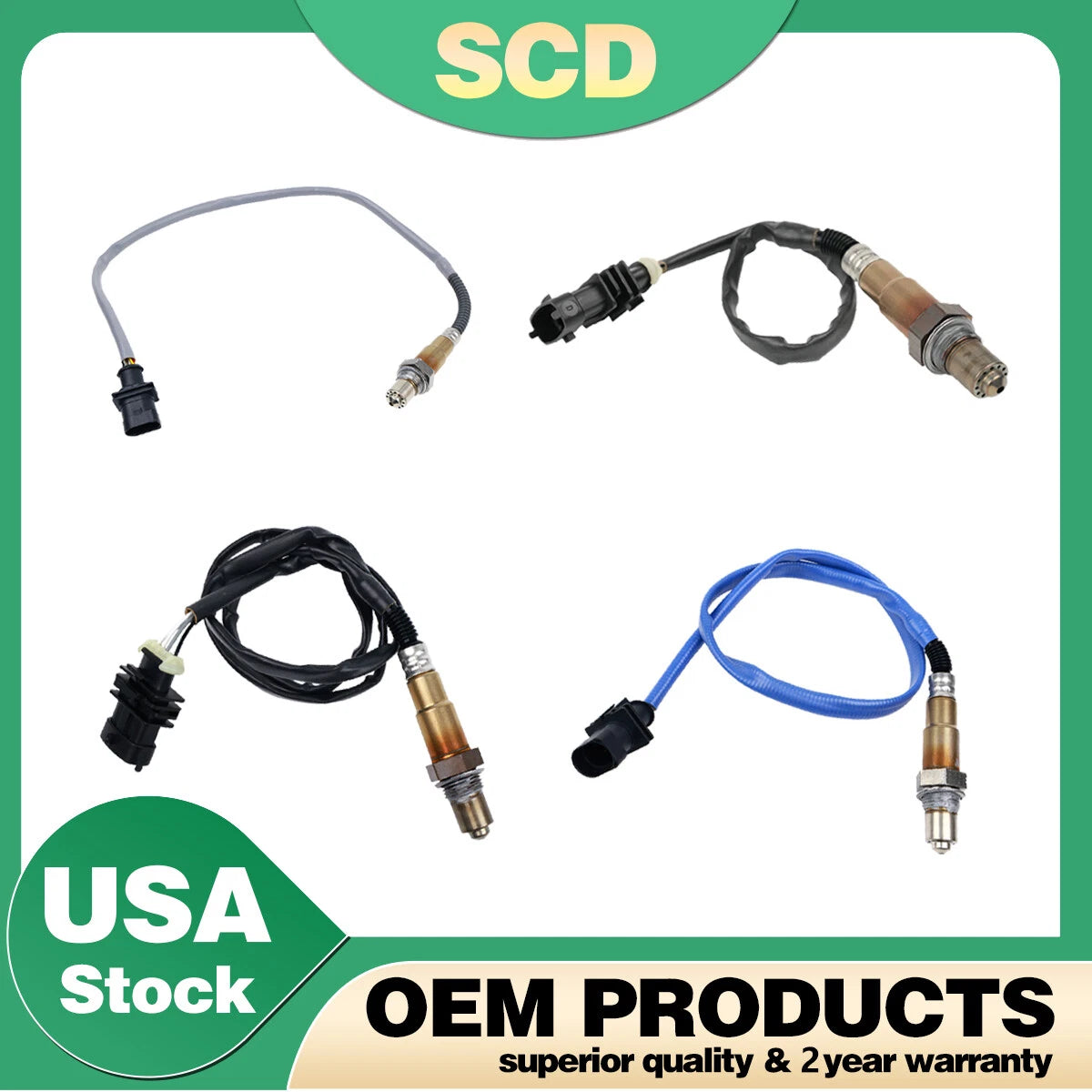 Set of 4 Oxygen O2 Sensors for Maserati Ghibli (2014–2020) Levante (2017–2020) 3.0L Turbo