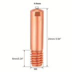 Set of 5 Mig Welding Contact Tips for MB15 (M6) 25mm