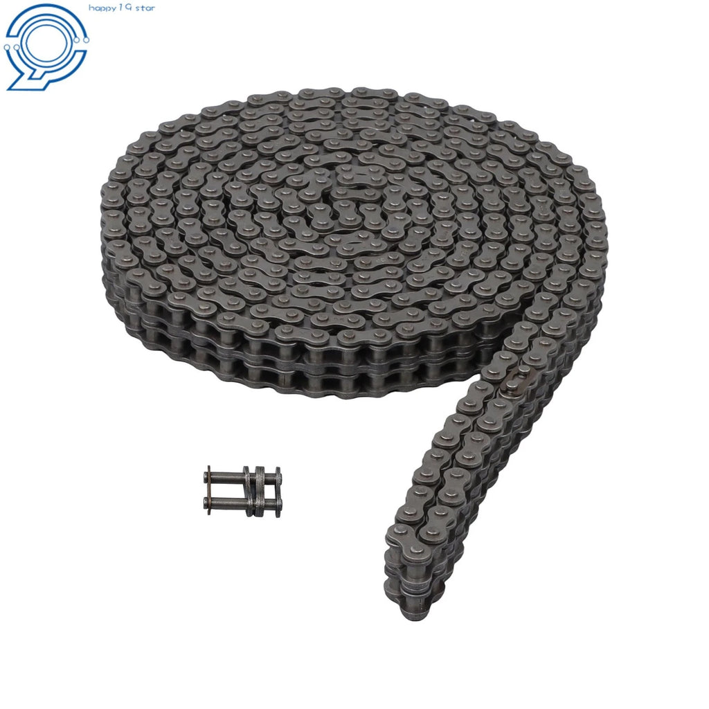Duplex Roller Chain 10 FT Kit with 2 Master Links for Power Transmission