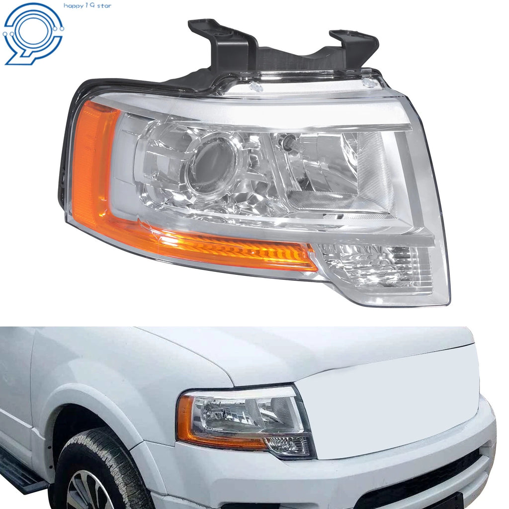 Set of 2 Halogen Projector Headlights for Ford Expedition (2015–2017) Chrome