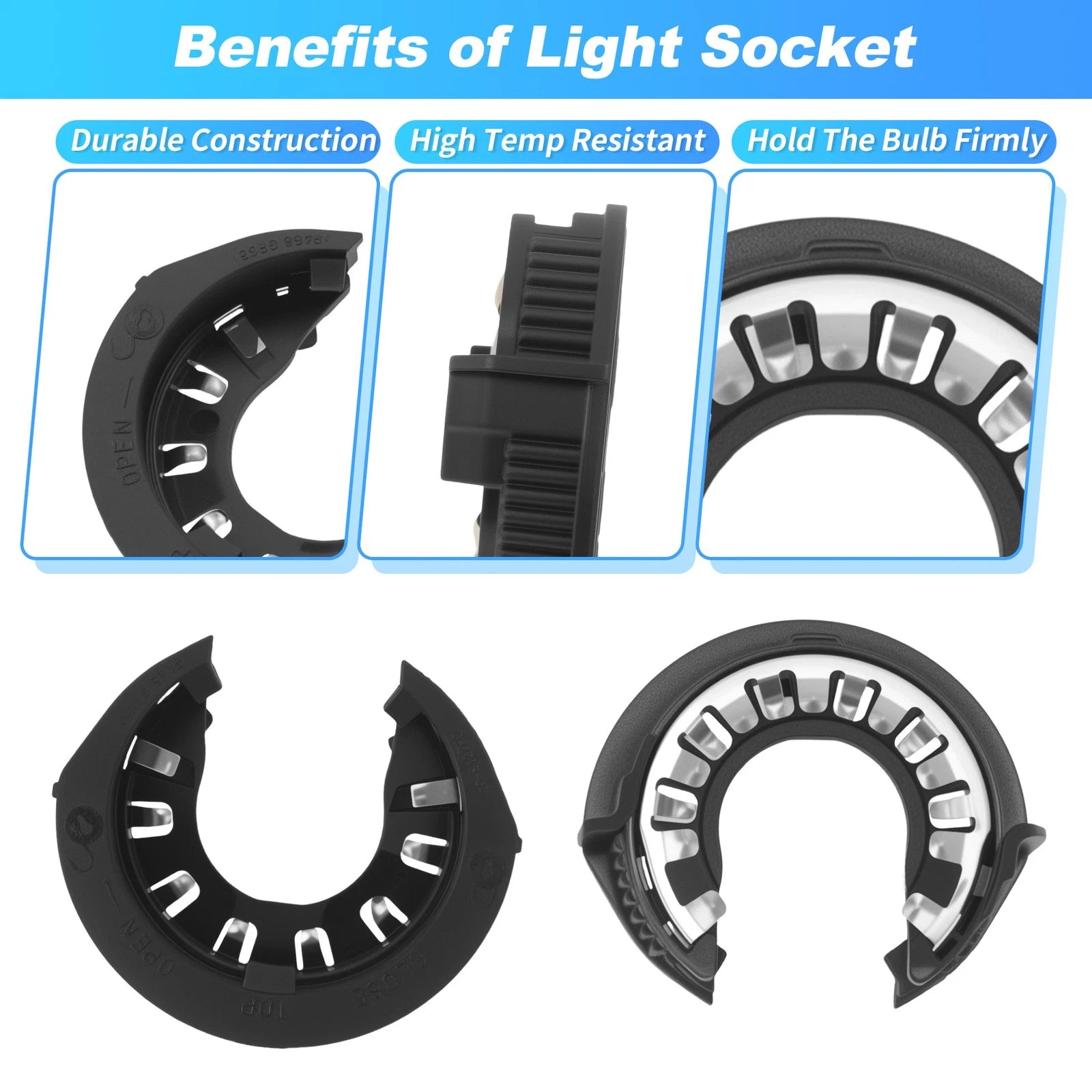 2pc Headlight HID Bulb Holder Retainer Clip Ring for Chevy GMC 