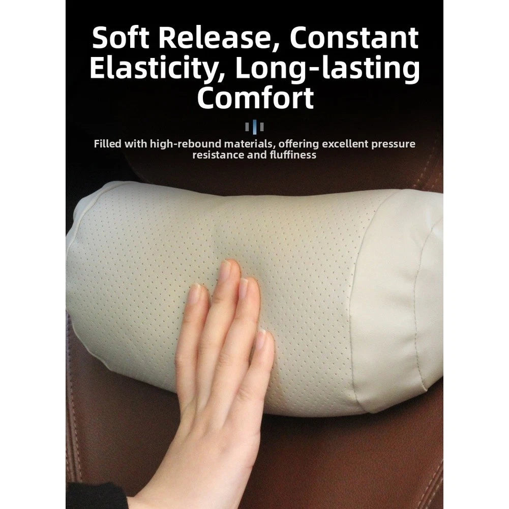 Seat Neck Support Pillow for Car (Nappa Leather, Cotton Fill)
