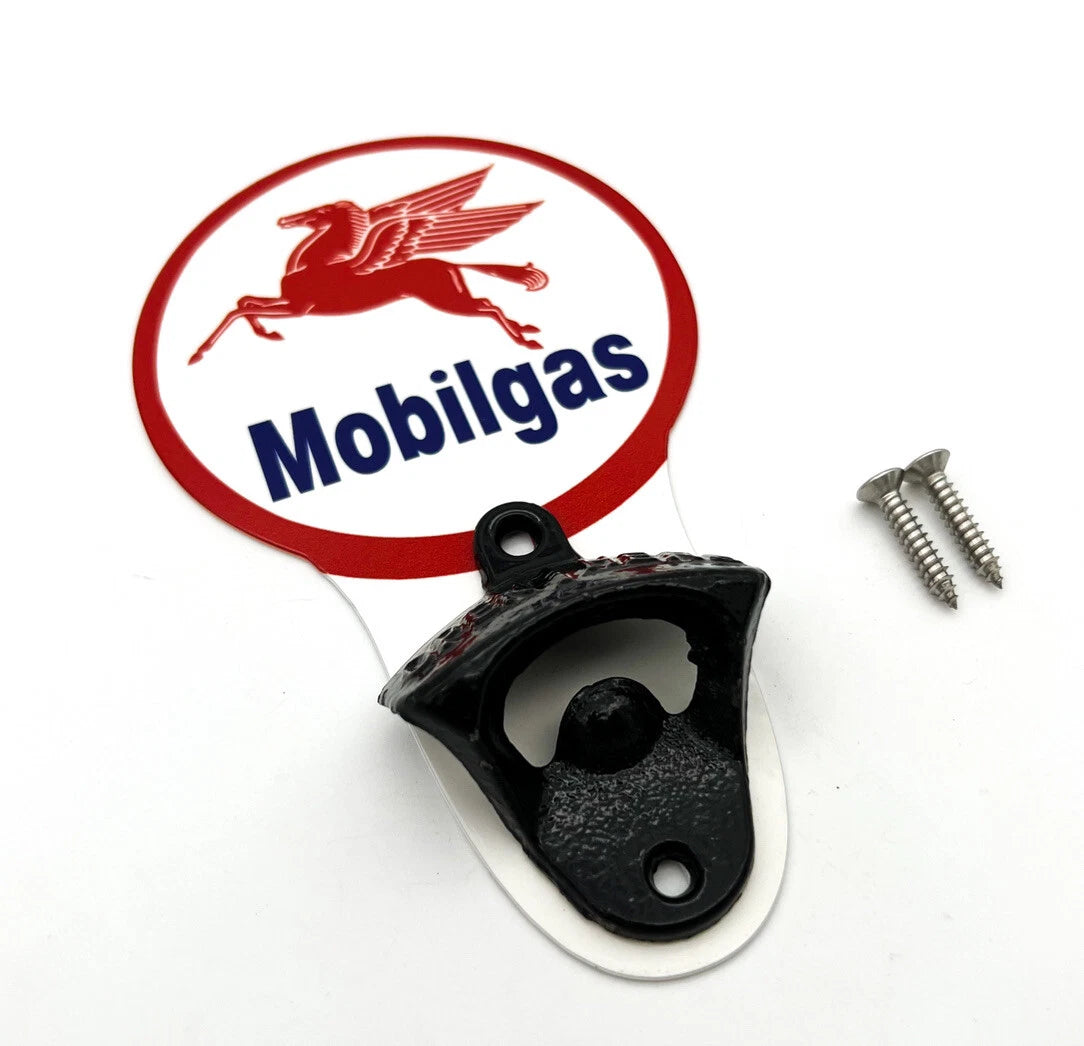 Metal Wall Mount Gas Bottle Opener for Pegasus Mobilgas Sign Bottle Opener