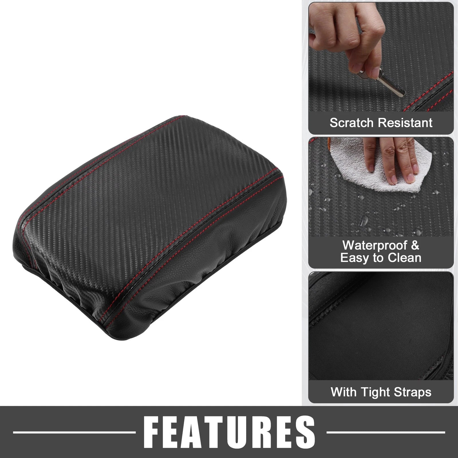 Armrest Seat Box Cover for Toyota Corolla (Carbon Fiber, Black)