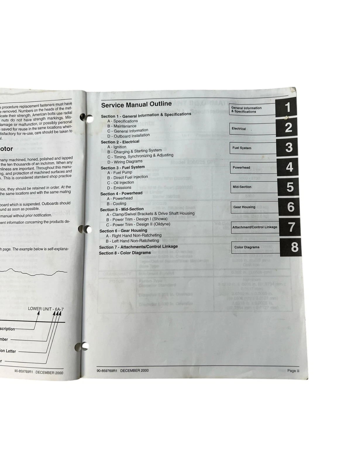 Service Manual for Mercury 200hp/225hp Optimax (90-859769R1)