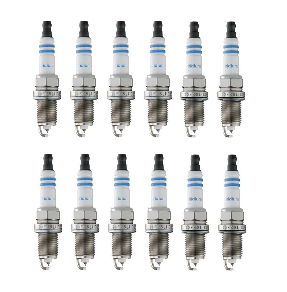 Set of 12 Bosch Double Iridium Spark Plugs for BMW E31 (1990–1994)
