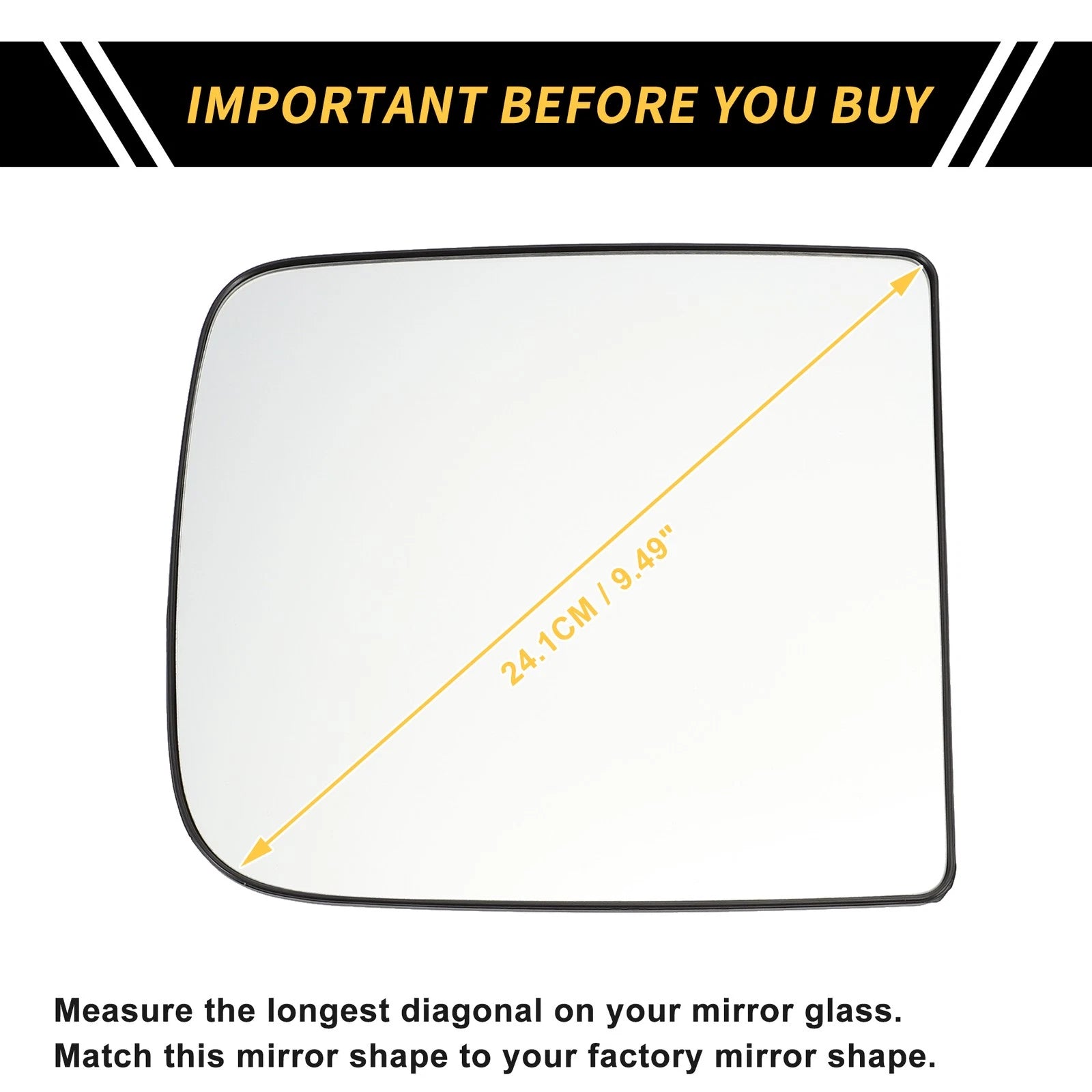 Heated Right Mirror Glass for Dodge Ram 1500 2500 (No. 68067726AA)