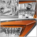 Pair Chrome Housing Amber Corner Projector Headlights for Mazda 3 (2010–2013)
