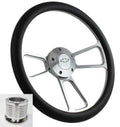 Polished Billet Steering Wheel for 14 Inch Black Wrap Universal (—)