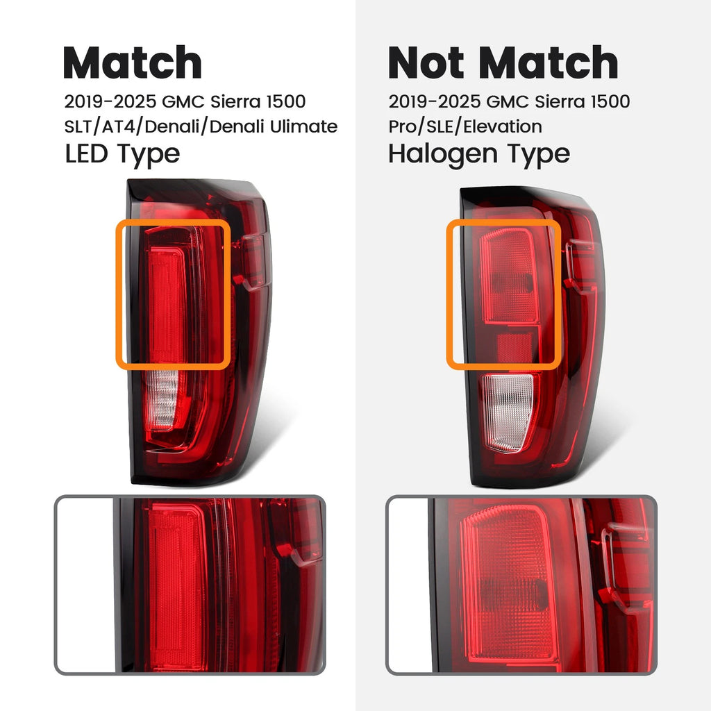 Full LED Tail Light Right Passenger for GMC Sierra 1500 2500HD 3500HD (2019–2026)