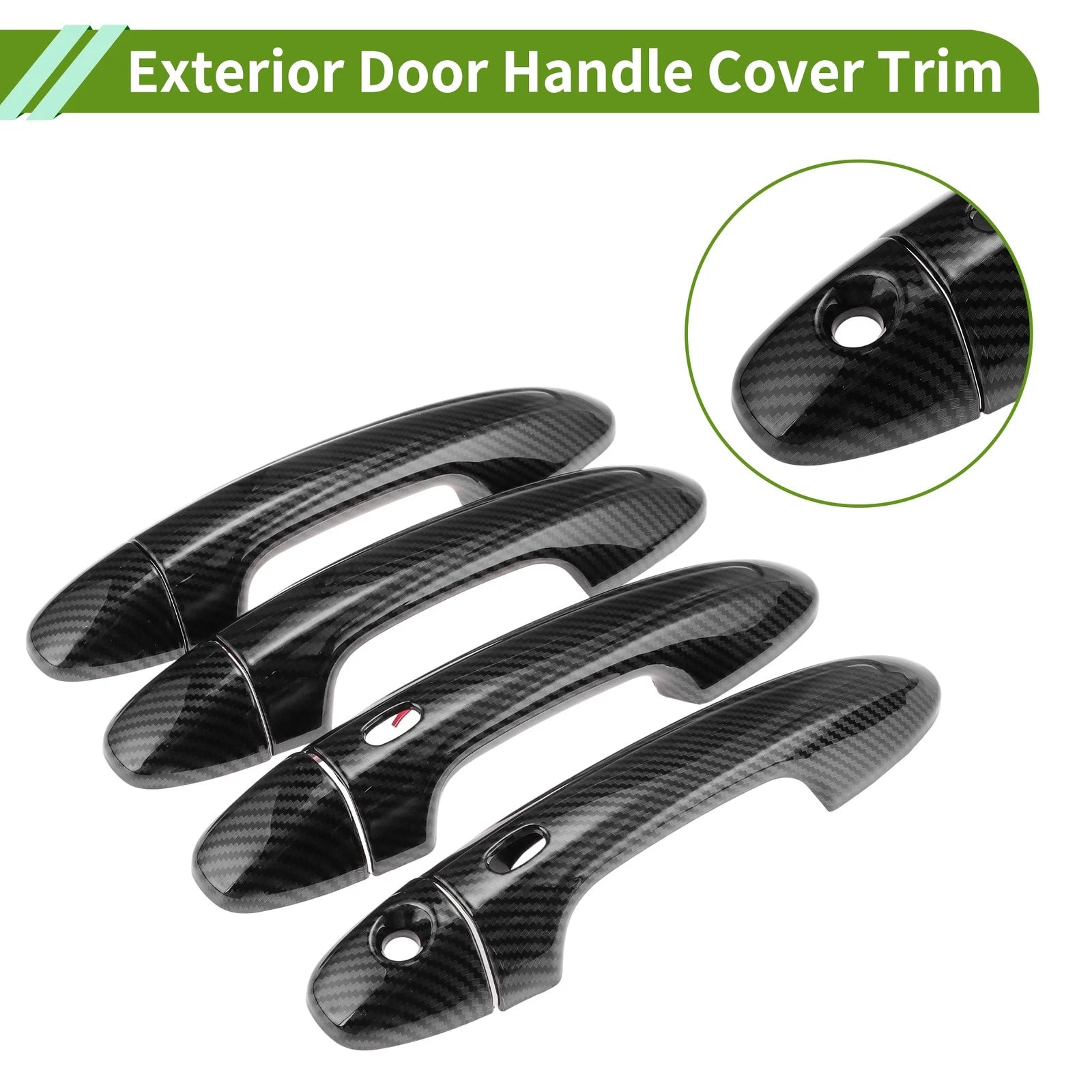 Set of 1 Exterior Door Handle Cover Trim for Toyota Hilux (2015–2023) - Carbon Fiber Black