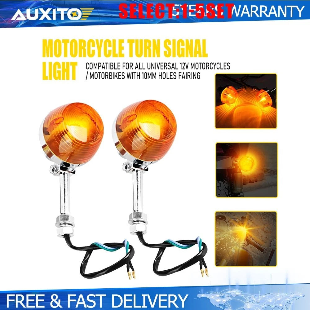 Pair Turn Signal Lights for Honda C70 CT70 CT90 XL100 CB350 (1970–1980)
