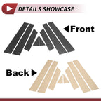 8pcs Door Pillar Window Trim for Nissan Qashqai (2016–2022) Carbon Fiber Black