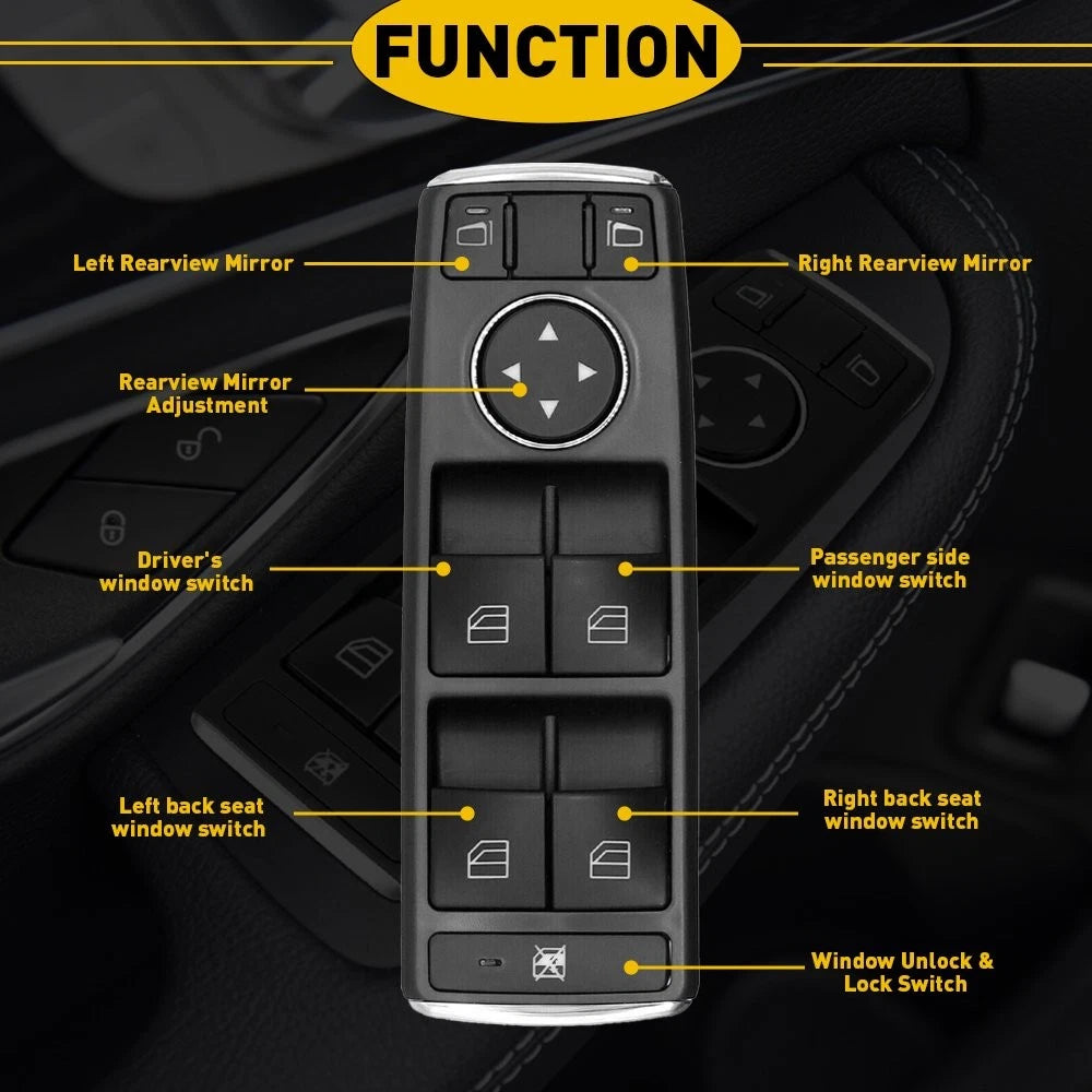 Front Left Door Window Switch for Mercedes W204 W212 C250 C300 E350 (2007–2016) 2049055302