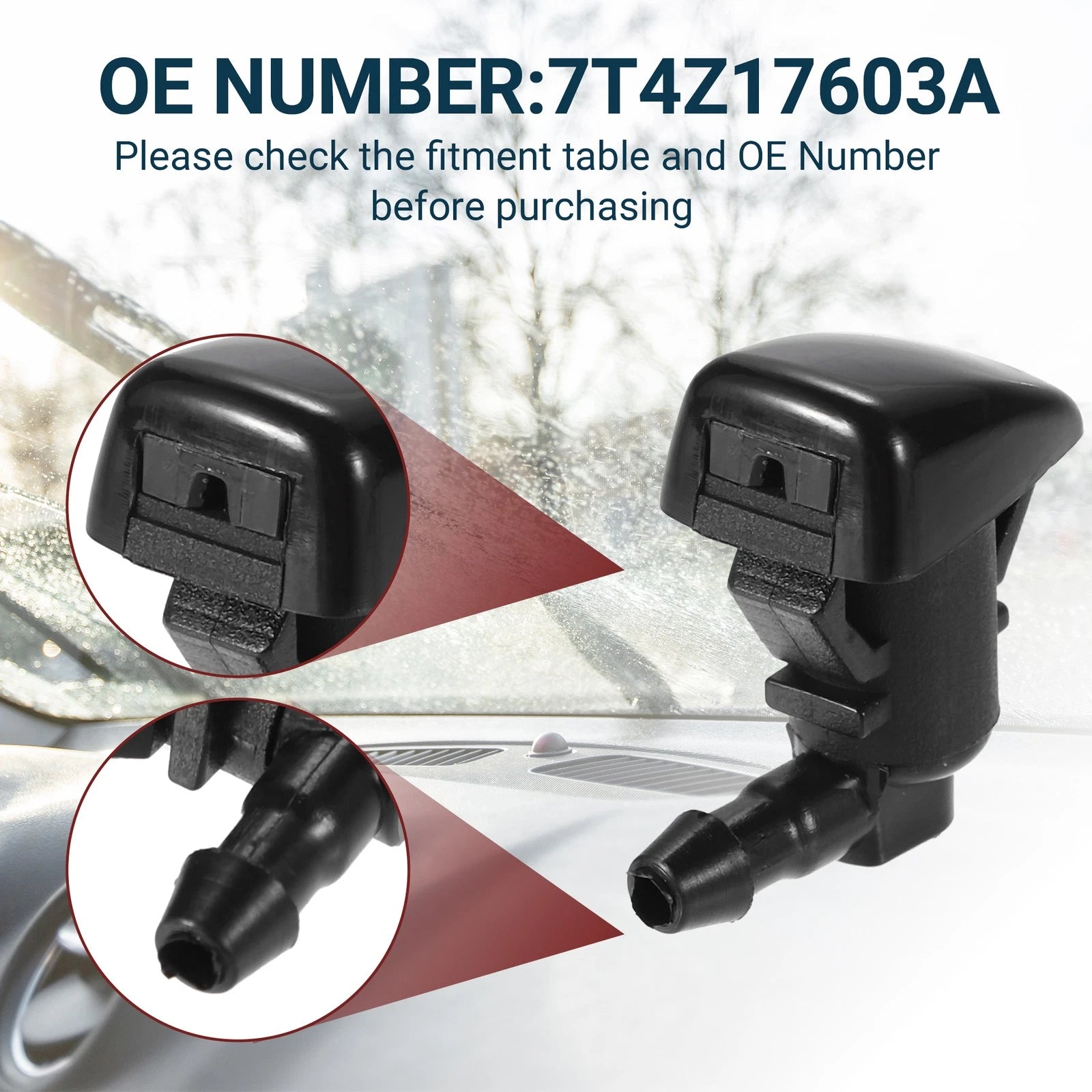 Set of 1 Windshield Washer Nozzle for Ford Edge 