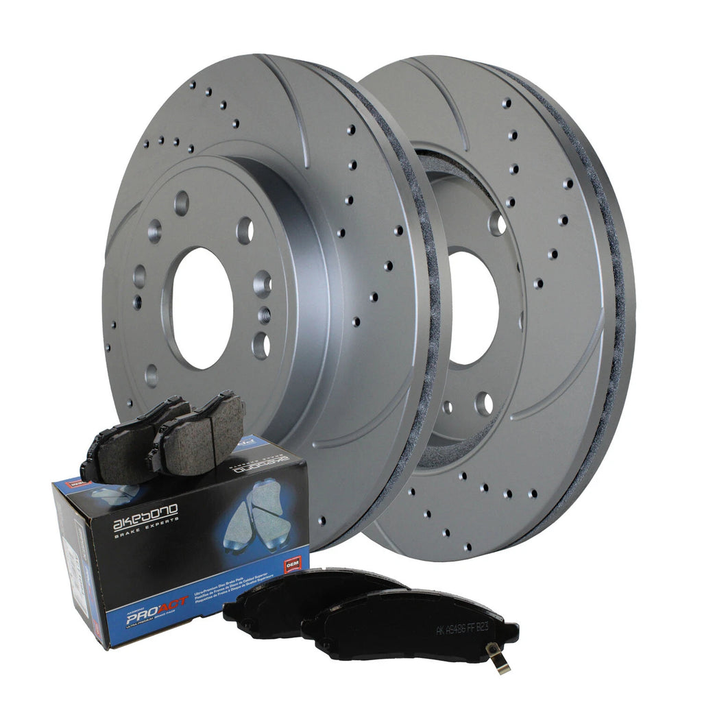 Front Brake Kit 330mm Drilled Disc & Akebono Pads for Cadillac Chevy GMC