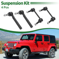 Set of 4 Front Suspension Kit Outer Tie Rod Ends & Sway Bar Link for Jeep