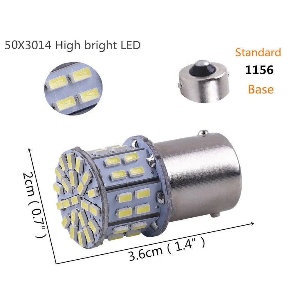 10 x 50SMD LED Tail Turn Signal Light Bulbs for BA15S 1156