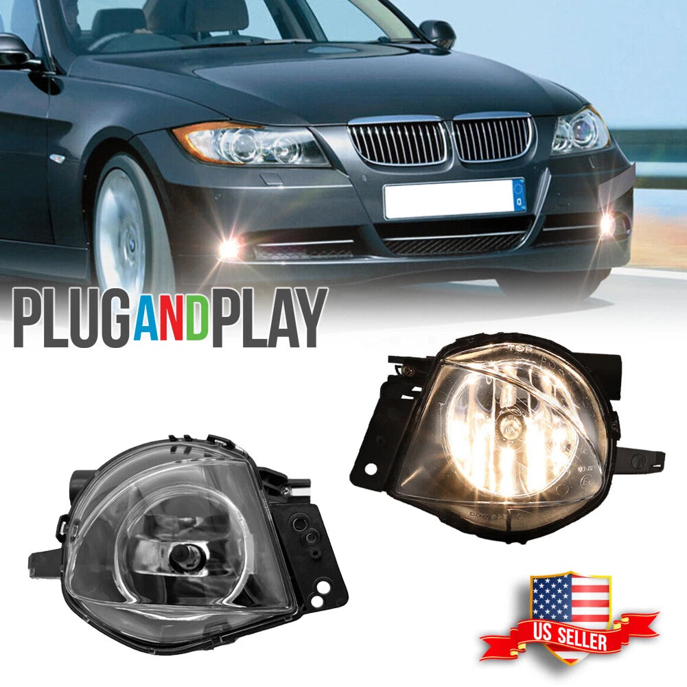 2X Clear Fog Lights for BMW E90 323i 325i 328i 330i 335i (2006–2008)