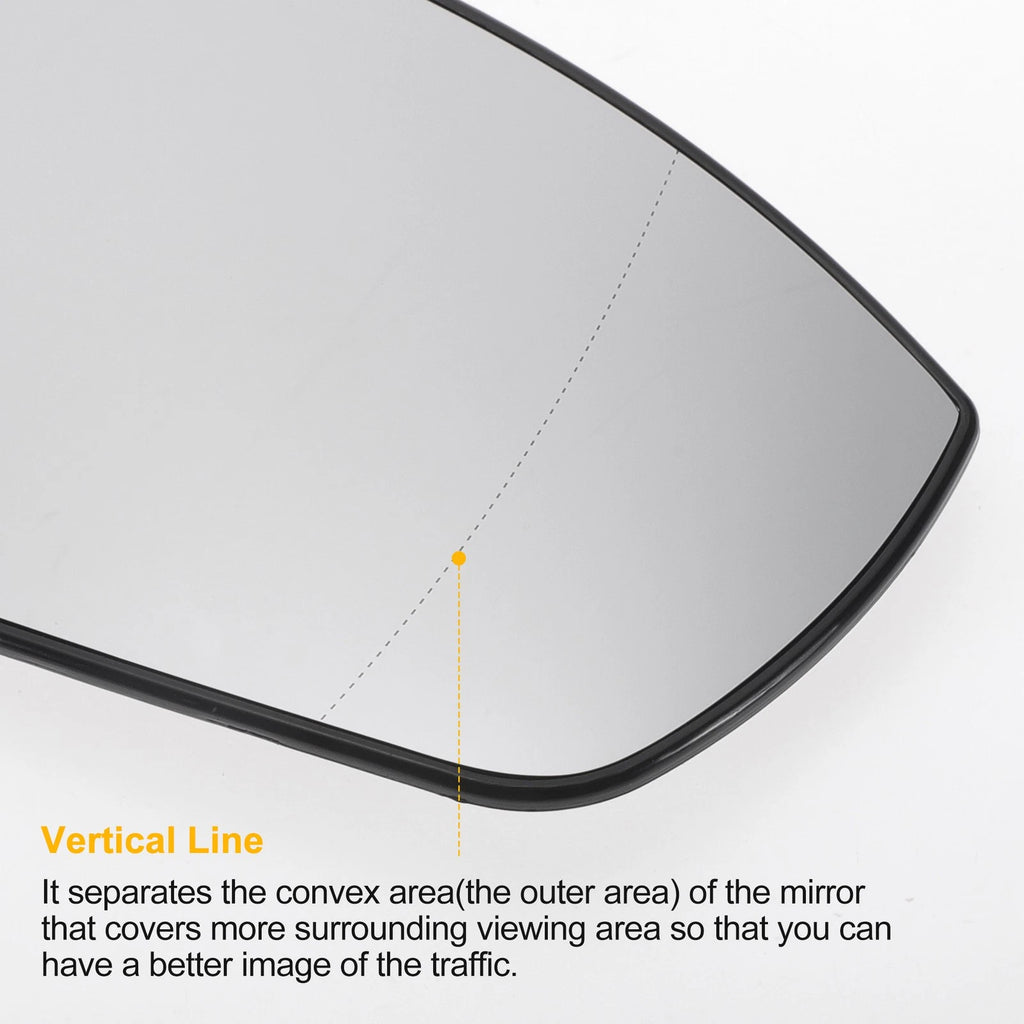 Right Side White Heated Mirror Glass for Ford Grand C-Max (2010–2019)