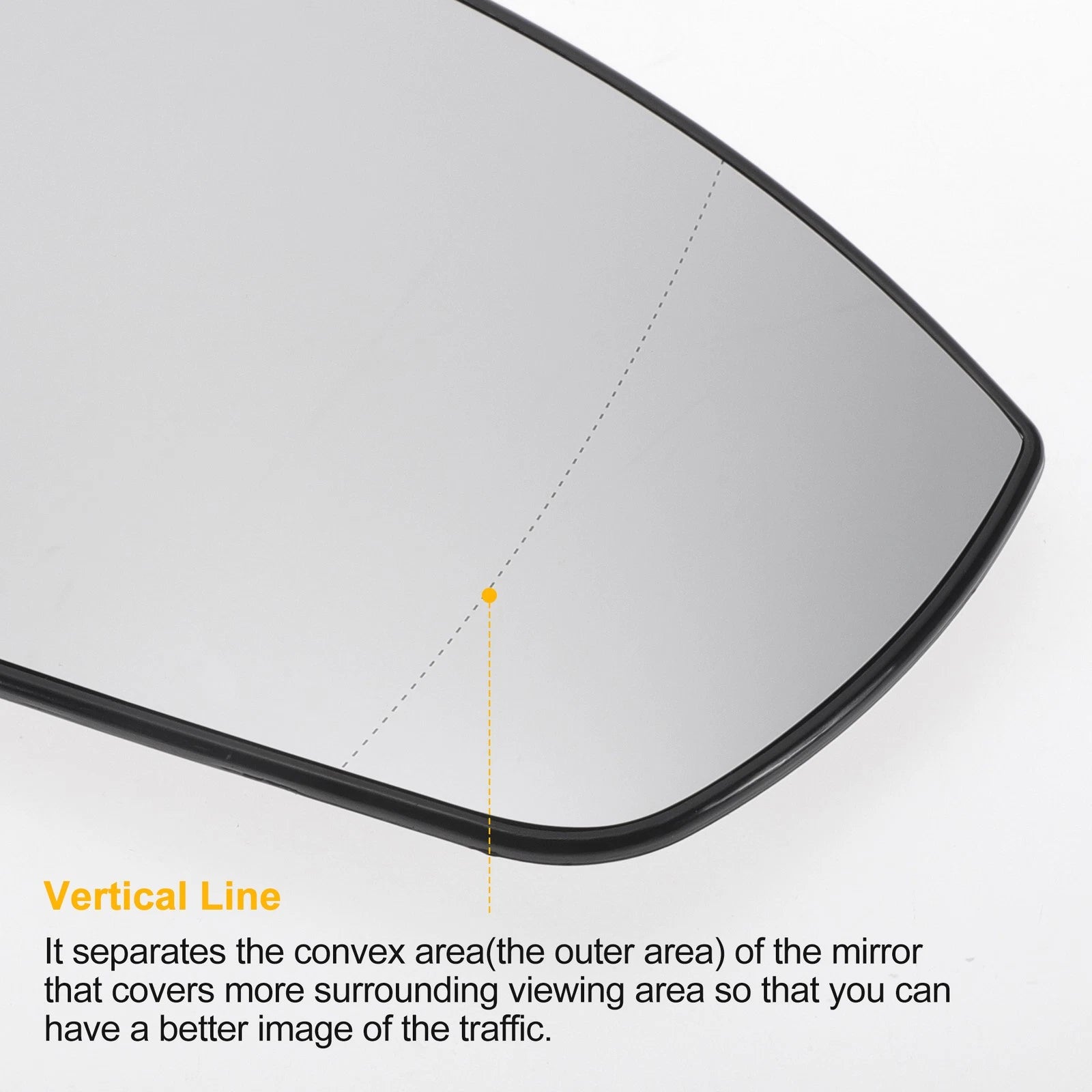 Right Side White Heated Mirror Glass for Ford Grand C-Max (2010–2019)