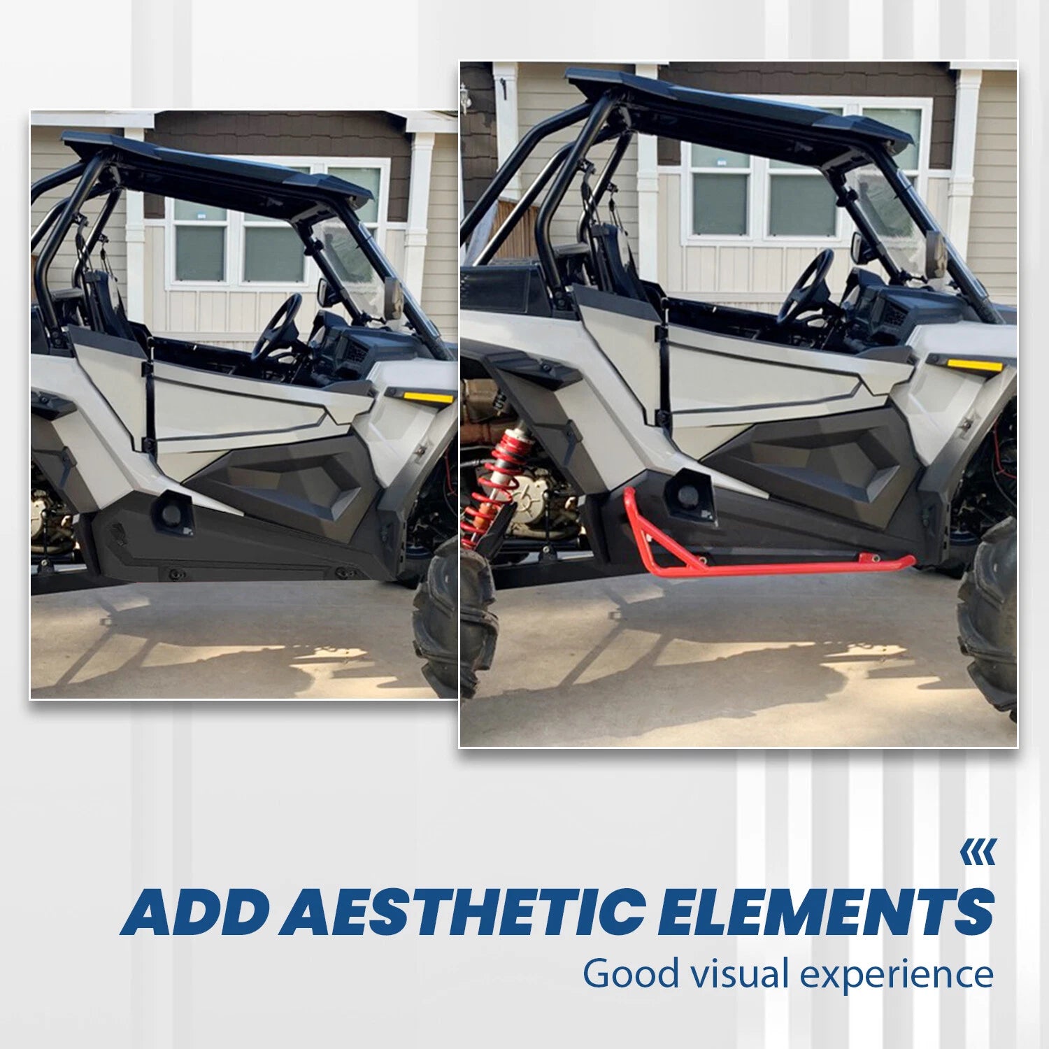 Side Steps Nerf Bars for Polaris RZR XP 900 1000 (2014–2022) RED