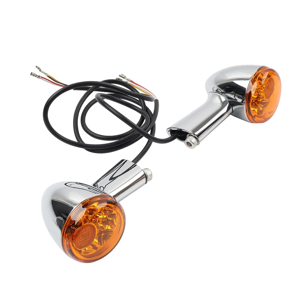 Pair Amber Rear Turn Signal Indicators for Harley XL883 XL1200 (1992–2022)